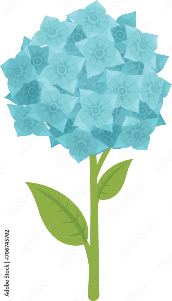 Posy style scent flower icon cartoon vector. Floral blossom. Hydrangea flower