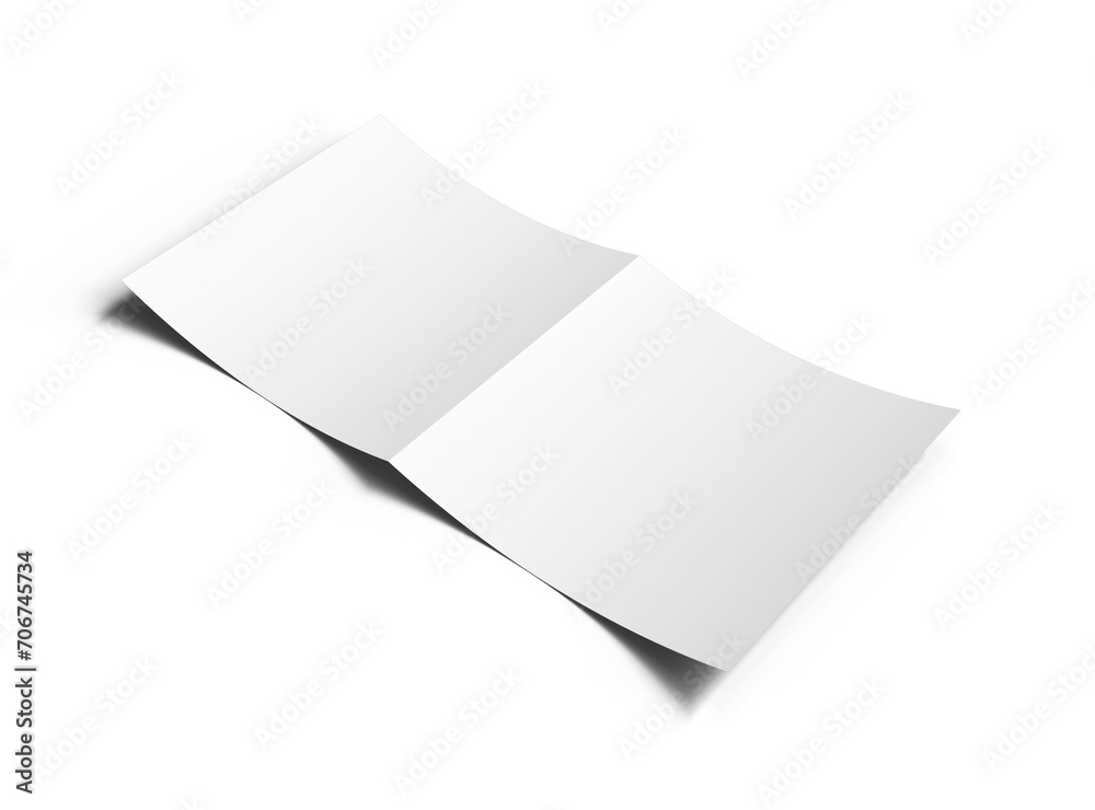 Blank Half Fold square brochure 3d render on transparent background Blank Half Fold square brochure 3d render on transparent background