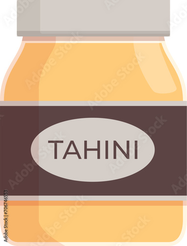 Tahini cuisine icon cartoon vector. Food hummus. Pita dip greek
