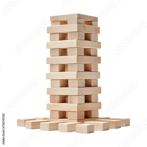 JENGA isolated on white and transparent background