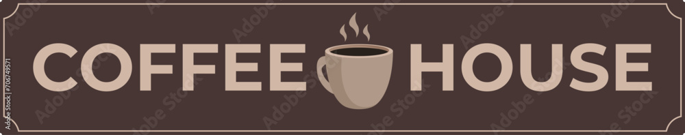 Coffee house board icon cartoon vector. Shop cafe. Terrace bean mug Coffee house board icon cartoon vector. Shop cafe. Terrace bean mug