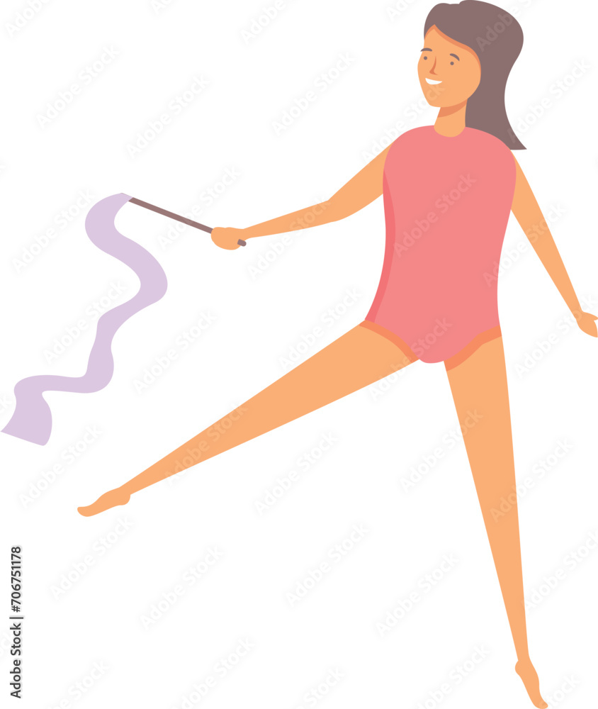Girl dance gymnastic icon cartoon vector. Sport healthy play. Gym teen Girl dance gymnastic icon cartoon vector. Sport healthy play. Gym teen
