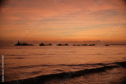 boat at sunset