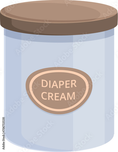 Diaper cream box icon cartoon vector. Salve nappy. Baby care talcum