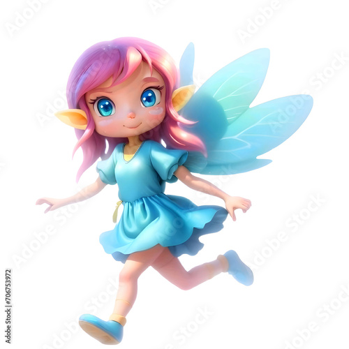  Fairy girl in elegant dress.