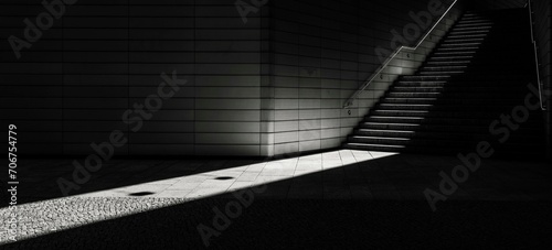 Black and white, staircase in the light, Berlin, Germany, Europe