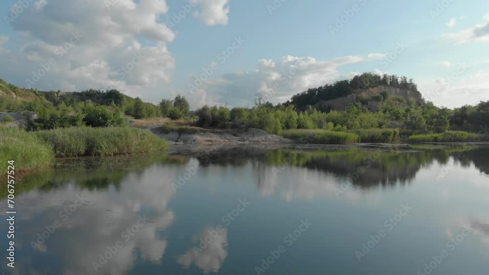 Aerial Drone View Over Beautiful Lagoon Into The Wild Aerial Drone View Over Beautiful Lagoon Into The Wild