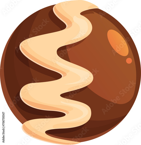 Milk cream dessert icon cartoon vector. Cocoa sugar bakery. Candy cake