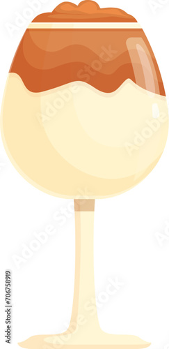 Dalgona glass coffee icon cartoon vector. Ice glass cocktail. Drink modern shop