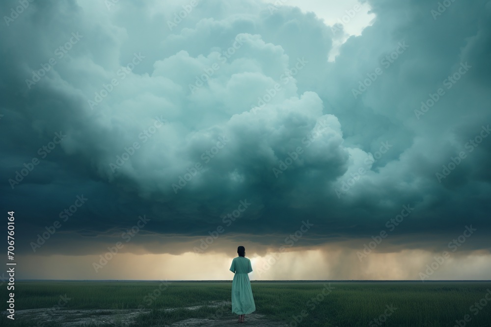Gaze upwards and be captivated by the striking scene above. One half of the sky presents a pristine blue canvas, untouched by any clouds, while the other half reveals heavy rainclouds Gaze upwards and be captivated by the striking scene above. One half of the sky presents a pristine blue canvas, untouched by any clouds, while the other half reveals heavy rainclouds