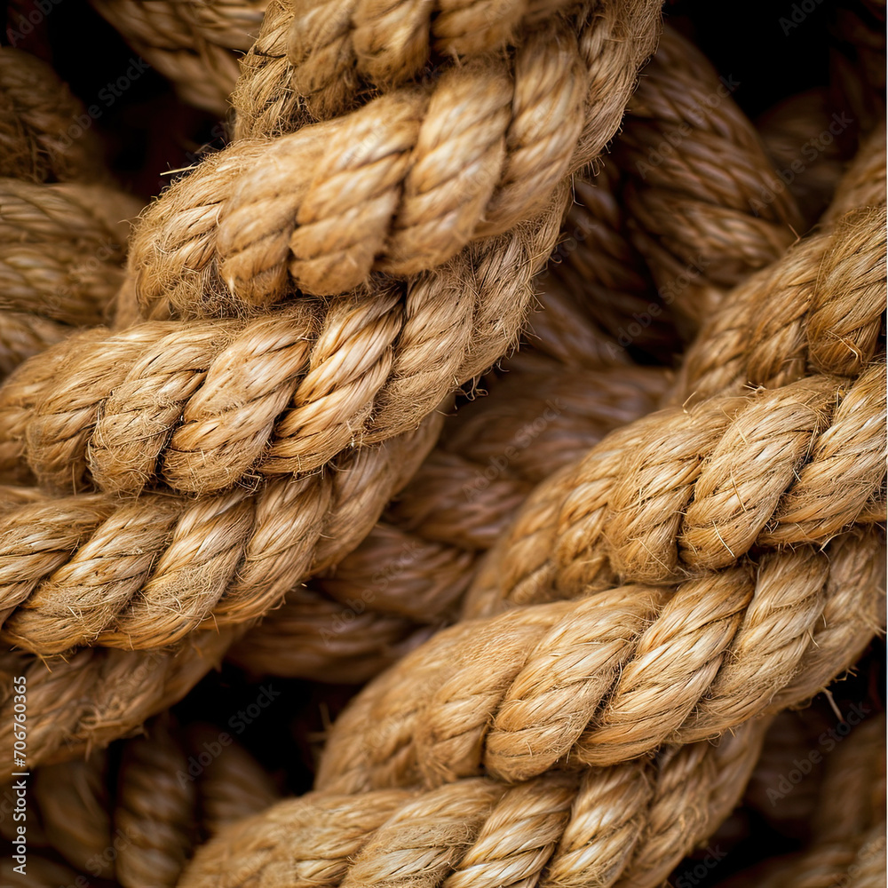 Rope Art Surface: Nautical Twisted Rope Detail Rope Art Surface: Nautical Twisted Rope Detail