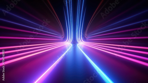 Abstract futuristic neon background, Ultraviolet spectrum. Cyber space. Futuristic wallpaper with isolated. Generative AI © bagoesanggito