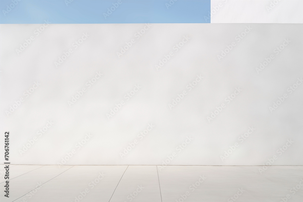Fototapeta premium Simple white wall with an ethereal shadow.