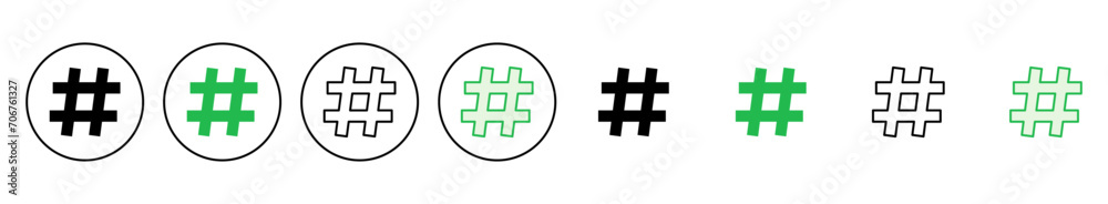 Obraz premium Hashtag icon set. hashtag symbol