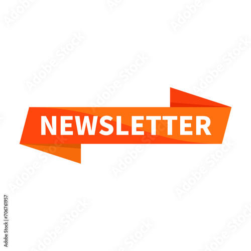 Newsletter Orange Ribbon Rectangle Shape For New Information Announcement Detail Actual
