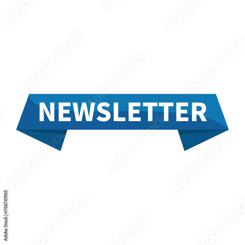 Newsletter Blue Rectangle Ribbon Shape For New Information Announcement Detail Actual
