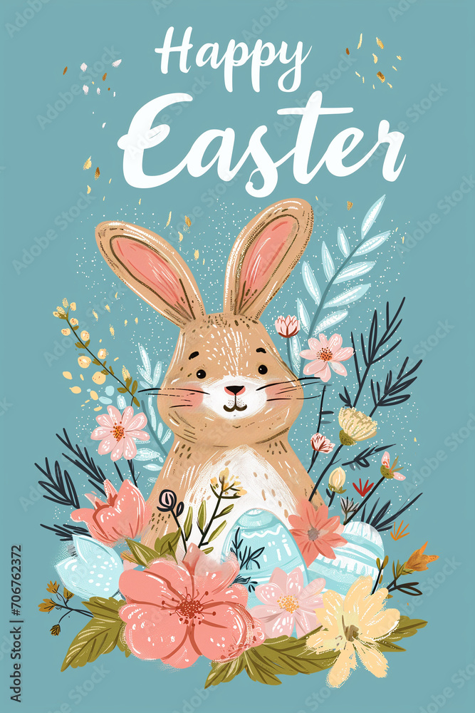 Happy Easter bunny card