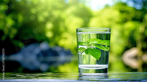 glass of water with mint