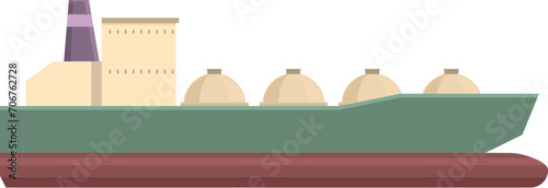 Full gas carrier ship icon cartoon vector. Maritime petrol. Delivery petrol