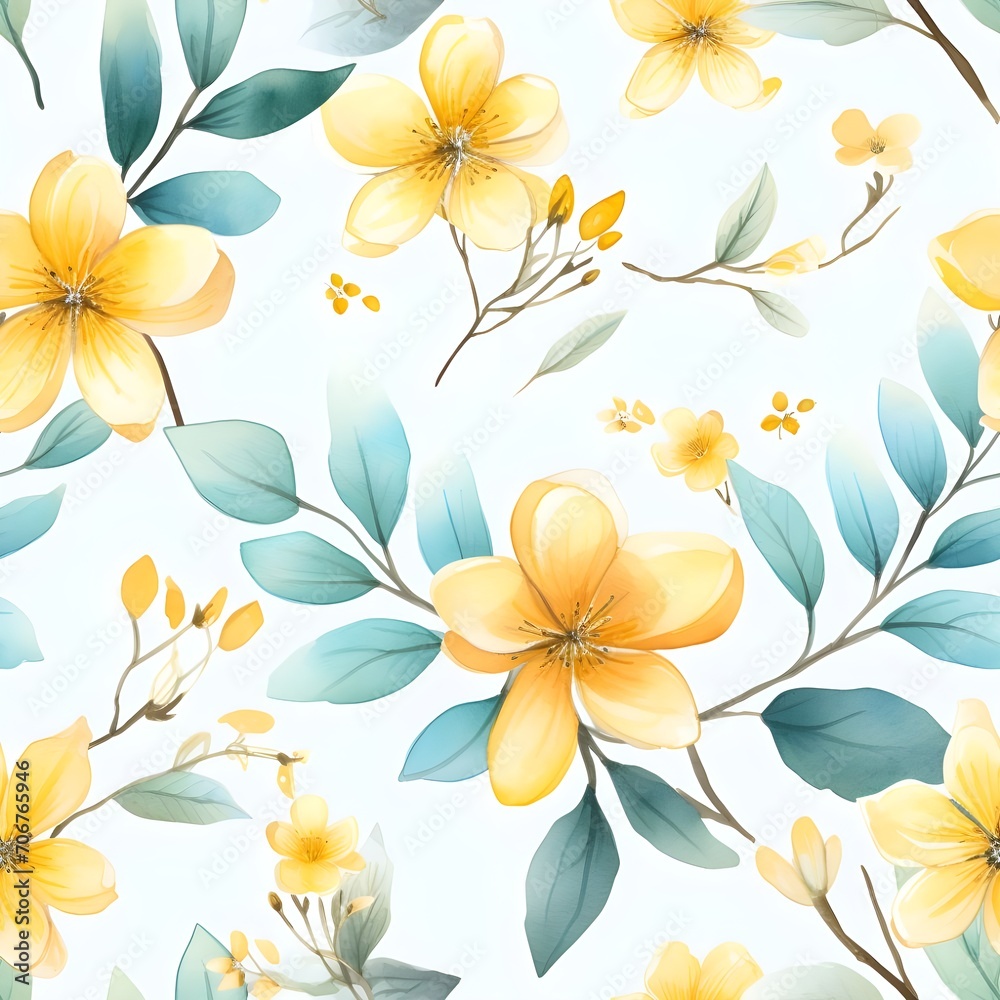 Obraz premium Seamless patterns featuring flowers, leaves, and botanical elements ,Simple and minimalistic patterns
