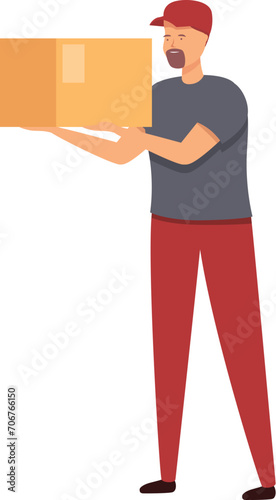 Container labor icon cartoon vector. Storekeeper manager. Salesman parcel service