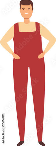 Happy storekeeper icon cartoon vector. House work parcel. Service person