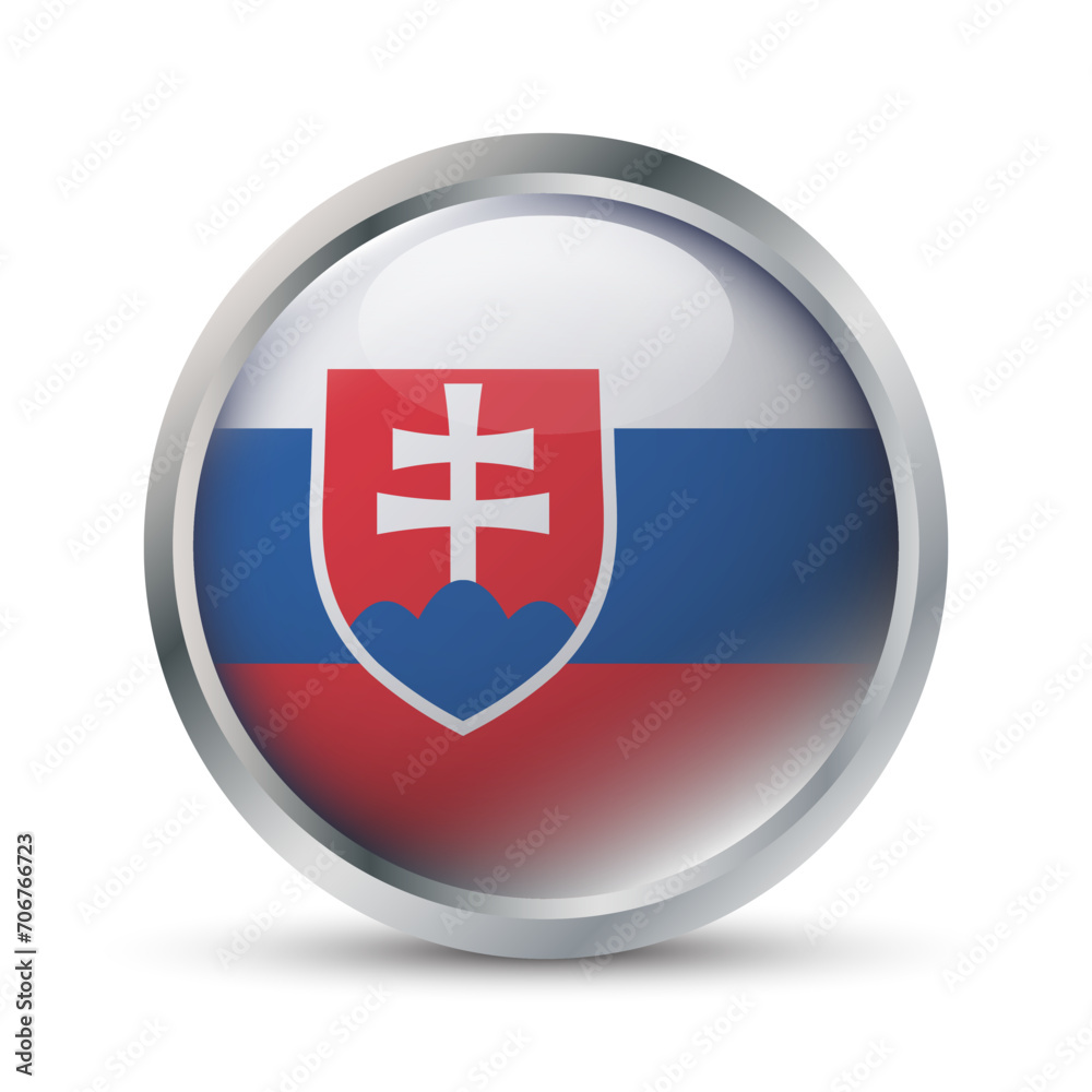 Fototapeta premium Slovakia Flag 3D Badge Illustration
