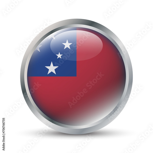 Free Download Samoa Flag 3D Badge Illustration - GFXLoad