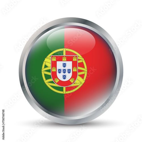 Portugal Flag 3D Badge Illustration Free Download Portugal Flag 3D Badge Illustration - GFXLoad