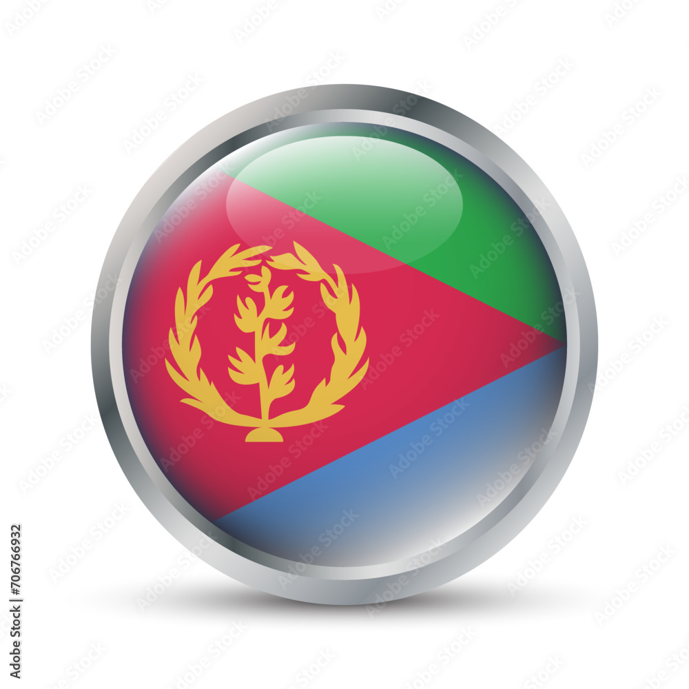 Eritrea Flag 3D Badge Illustration Eritrea Flag 3D Badge Illustration