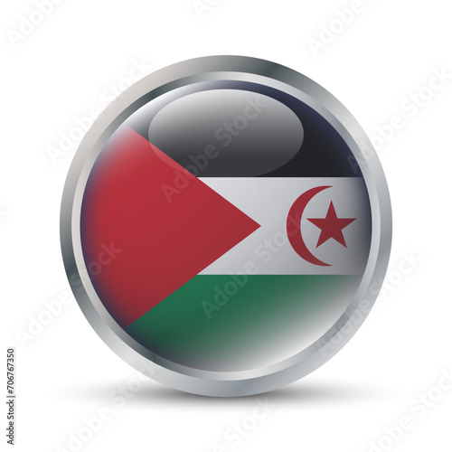 Free Download Western Sahara Flag 3D Badge Illustration - GFXLoad