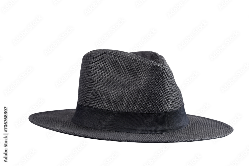 Fashion straw fedora hat isolated on a white background beach hat four views summer fashion free style Fashion straw fedora hat isolated on a white background beach hat four views summer fashion free style