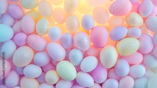 Pastel colored Easter eggs. Generative AI