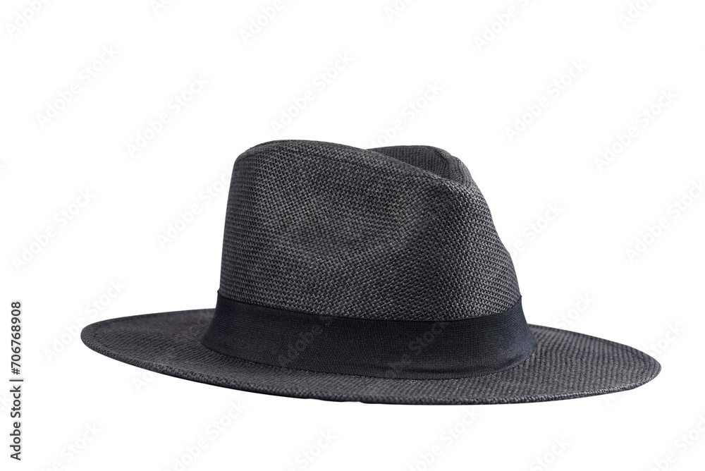 Fashion straw fedora hat isolated on a white background beach hat four views summer fashion free style Fashion straw fedora hat isolated on a white background beach hat four views summer fashion free style