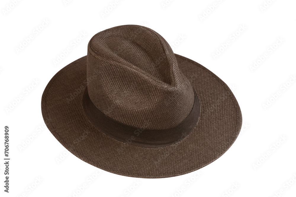 Fashion straw fedora hat isolated on a white background beach hat four views summer fashion free style Fashion straw fedora hat isolated on a white background beach hat four views summer fashion free style