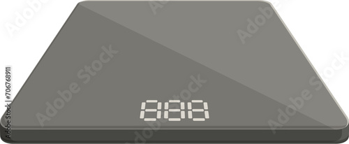 Slim digital scales icon cartoon vector. Tool compare. Chef law equal