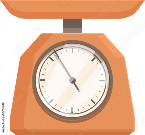 Orange color scales icon cartoon vector. Kitchen tool. Chef bag dough