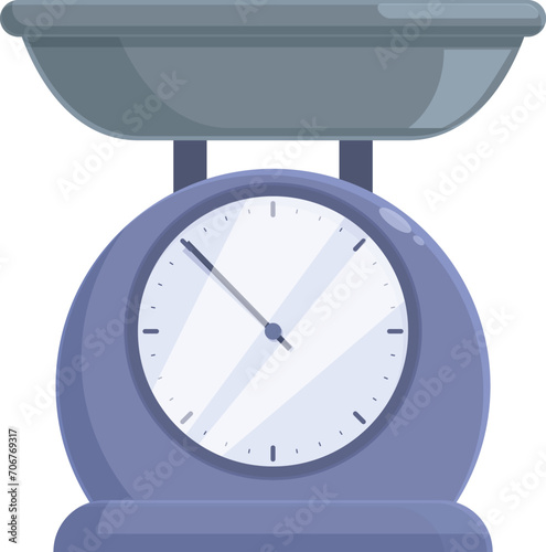 Small kitchen scales icon cartoon vector. Compare electronic. Dial law chef
