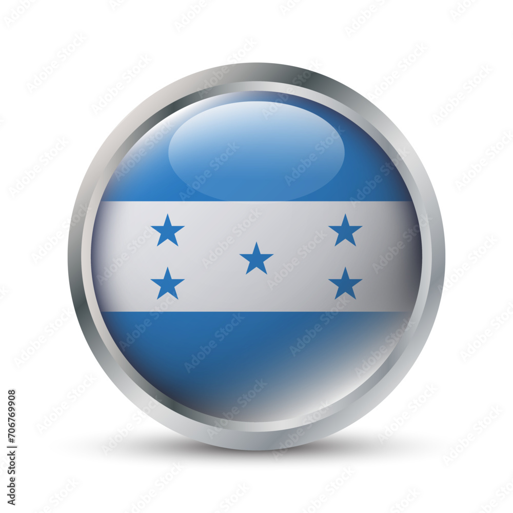 Honduras Flag 3D Badge Illustration Honduras Flag 3D Badge Illustration