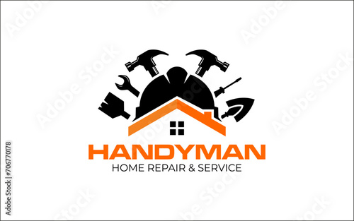 Illustration vector graphic of construction, home repair, renovation, and building concept logo design template