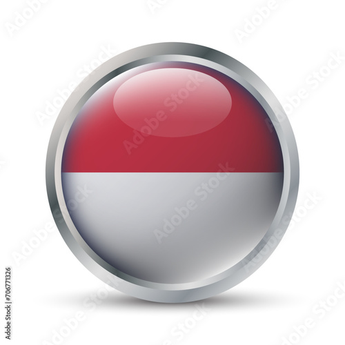 Monaco Flag 3D Badge Illustration Free Download Monaco Flag 3D Badge Illustration - GFXLoad