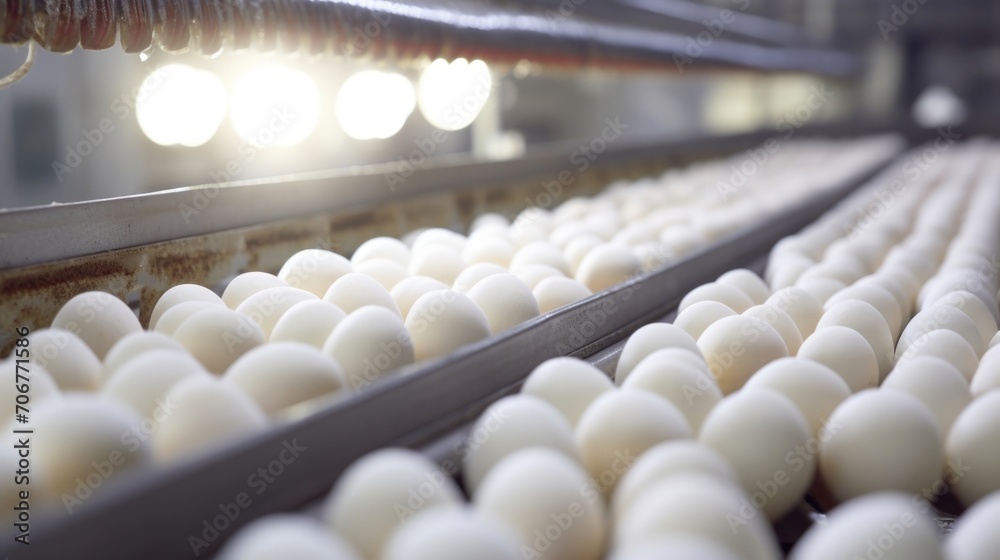 Vast expanses of bright, white buildings house endless rows of hens, eggs constantly being whisked away by a series of complex conveyor belts on this bustling eggproducing farm. Vast expanses of bright, white buildings house endless rows of hens, eggs constantly being whisked away by a series of complex conveyor belts on this bustling eggproducing farm.