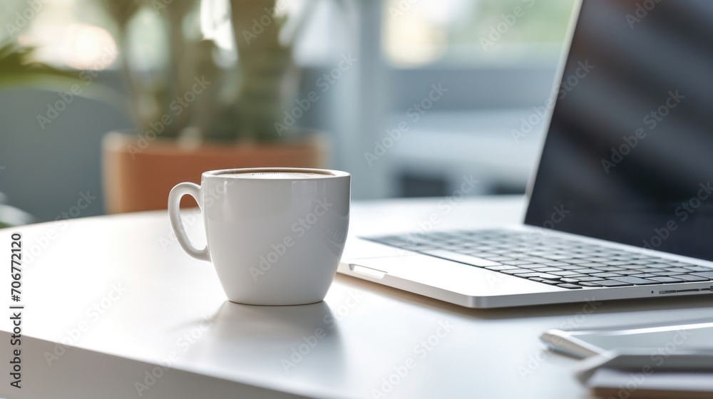 Closeup of a hand typing on a keyboard with a cup of coffee sitting nearby. Closeup of a hand typing on a keyboard with a cup of coffee sitting nearby.