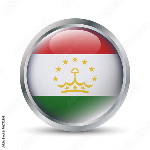 Free Download Tajikistan Flag 3D Badge Illustration - GFXLoad