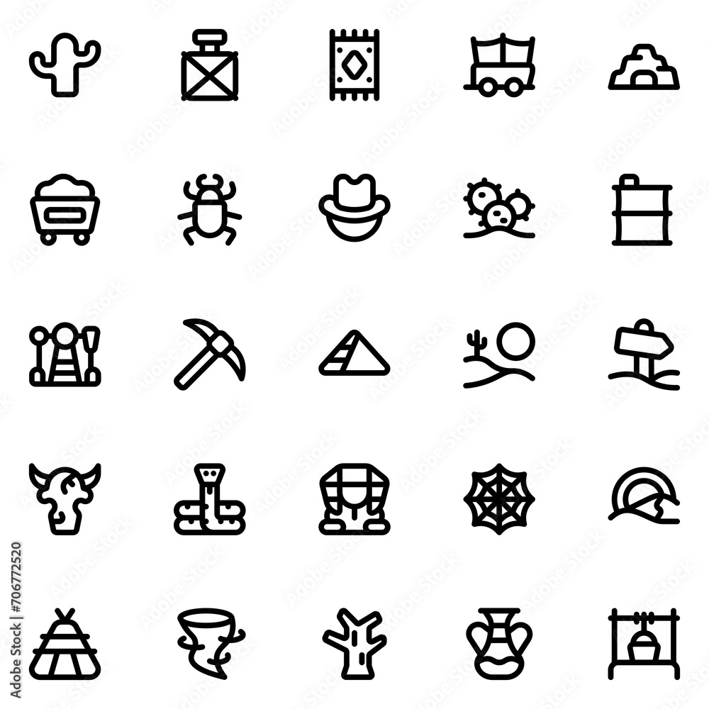 Desert Line Icon Sheet