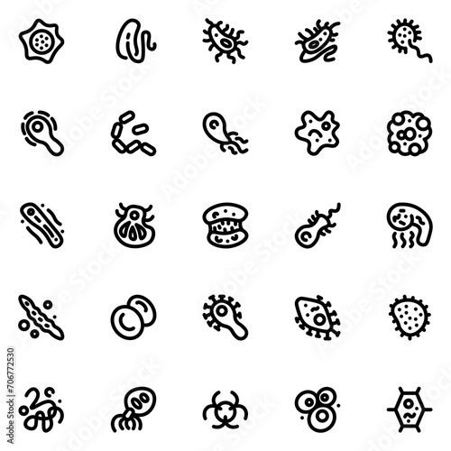 Virus Line Icon Sheet