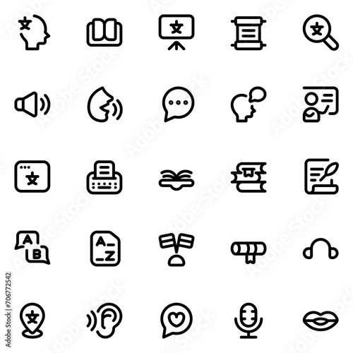 Lingustic Line Icon Sheet