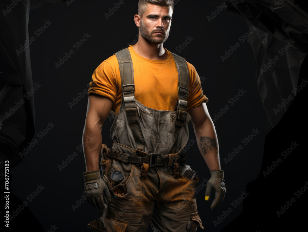 A strong and capable construction worker captured in a portrait.