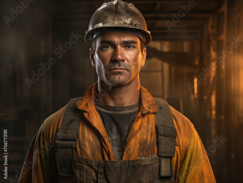 A strong and capable construction worker captured in a portrait.