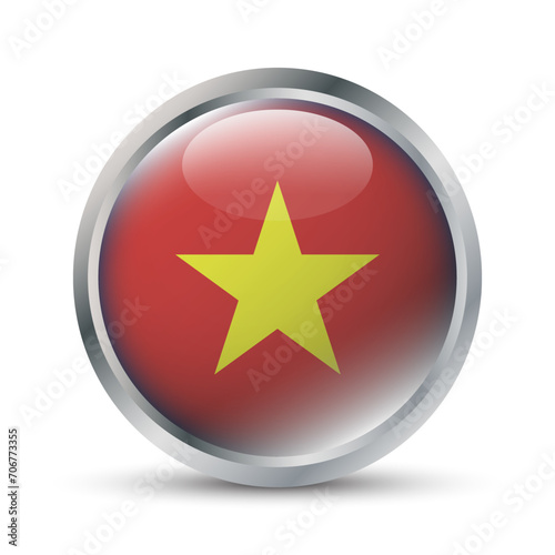 Vietnam Flag 3D Badge Illustration